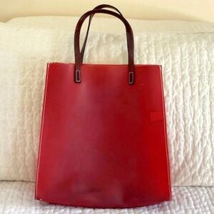 Banana Republic Waterproof Tote, Leather Trim, Terracotta, 12" wide, Goo…